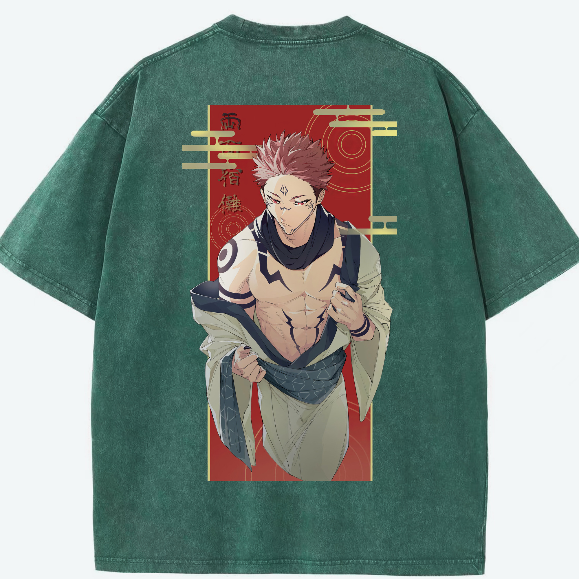 （画像用） 呪術廻戦 Jujutsu Kaisen 綿100% ヴィンテージ風 半袖Tシャツ（背面プリント）